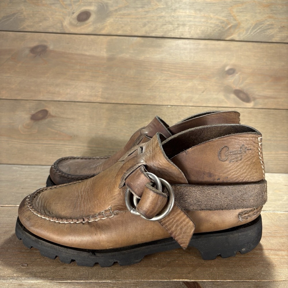 JL coombs mens size 9 shoes brown leather slip on comfort ring boots